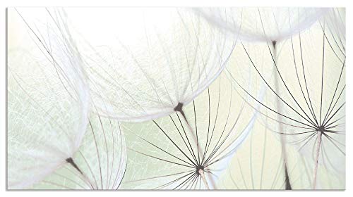 ARTland Spritzschutz Küchenrückwand aus Alu für Küche Herd Spüle 120x65 cm (BxH) mit Motiv Blume Pusteblume Landschaft Natur Zen Modern Hell Grün S9MV