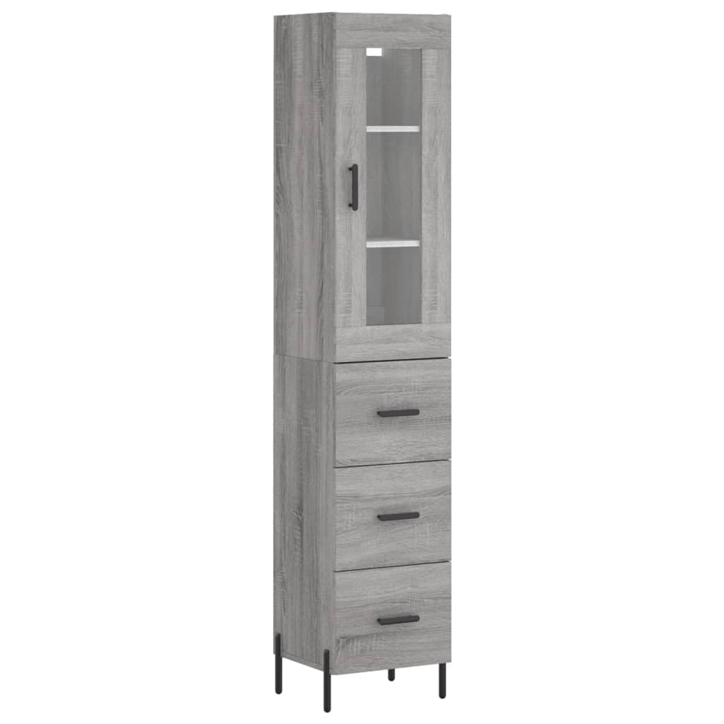 Armadio alto grigio Sonoma, 34,5 x 34 x 180 cm, in legno