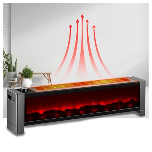 WXJHNYBS 2000W Heizung Elektrisch, Timing-Funktion Fireplace 2-stufige Windstärke Einstellbar 3D-Flammeneffekt Elektro Kamin Schlafzimmer Büro