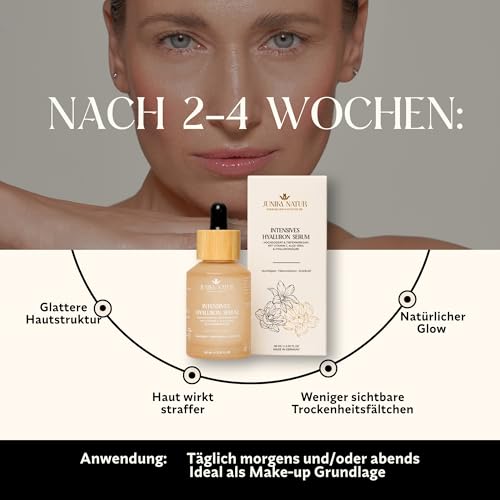 Hyaluron Serum Hochdosiert 60 ml - Hyaluronsäure Serum Gesicht mit Vitamin C und Aloe Vera - Feuchtigkeitsserum für Männer und Frauen - Gesichtsserum Frei von Alkohol & Parfüm - Vegane Naturkosmetik - Bild 6