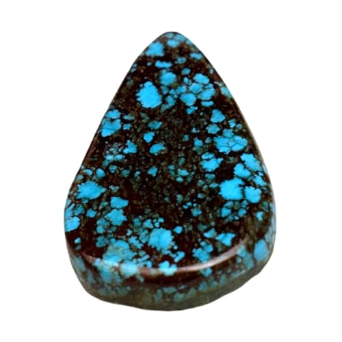 Turquoise naturelle poire 25mm dos plat facile à sertir pour bague et collier