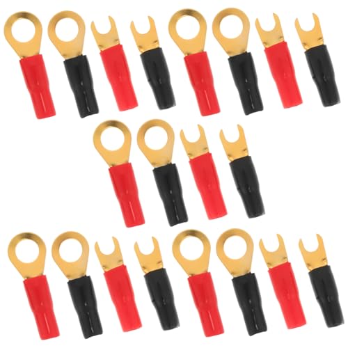 STOBAZA 20pcs Insulated Terminals Ring Fork Connectors for Car Audio High Conductivity Brass Heat Shrink Wire Connectors