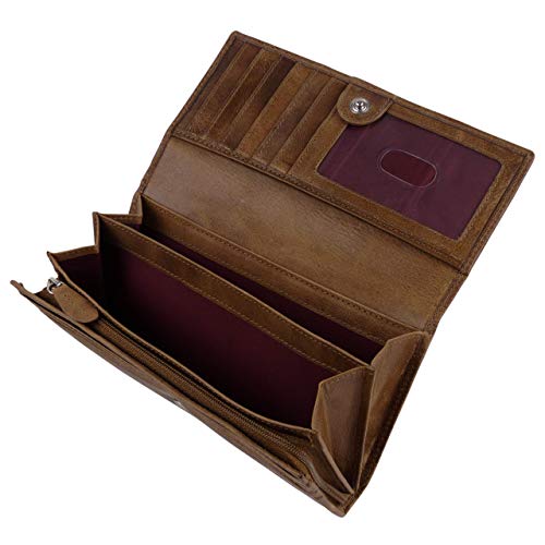 Porte-monnaie à rabat Prime Hide marron avec étiquette - 4