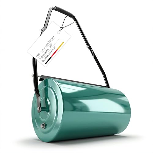 Rasenwalze Hand Walze für Rasenpflege Ergonomischer Führungsholm mit Wasser oder Sand Befüllbar Rasenroller für Kleine bis Mittlere Rasenflächen Gartenwalze für Gleichmäßige Rasenverdichtung