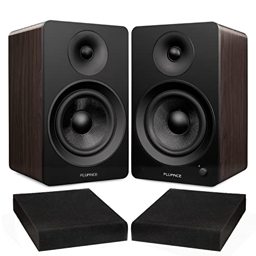 Fluance Ai61 Natural Walnut Powered 2.0 Stereo Bookshelf Speakers with 6.5