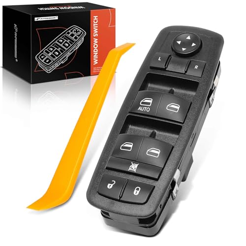 A-Premium Power Master Window Switch Compatible with Jeep & Dodge Models - Liberty 2008-2012, Journey 2009-2010, Nitro 2007-2011 - 8+13 Pins - Front Driver - Replace# 4602632AH, 4602632AB, 04602632AC