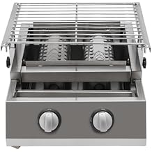 Gas BBQ Grill, Portable 2 Burner Tabletop Propane Gas Grill Stainless Steel Outdoor BBQ Camping Griddle Smokeless Grill Barbeque Gas Grill for Camping, Outdoor Kitchen