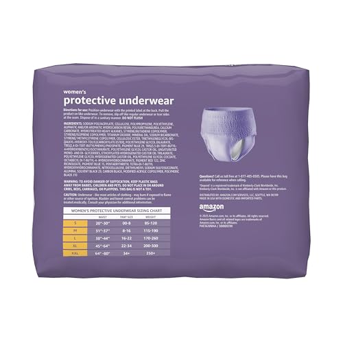 Image of Amazon Basics Postpartum Incontinence Underwear for Women, Maximum Absorbency, Disposable, Fresh Protection, Odor Control, Comfortable Fit, Medium, Lavender, 20 Count (Pack of 2)