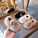 Kids Fuzzy Clog Slippers for Boys & Girls, Warm Plush Indoor Outdoor Shoes with Buckle Strap, Fashion Toddler Loafers Beige Little Kid 11.5