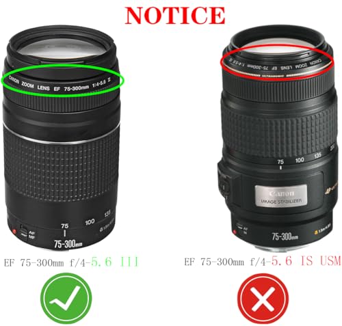 Capuchón de lente ET-60 para Canon RF 75-300 mm f/4-5.6 y EF 75-300 mm f/4-5.6 III, compatible con lentes Canon EF75-300mm f/4-5.6 III USM, marca HUIPUXIANG, diámetro 58 mm miniatura 2