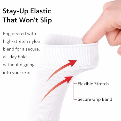 Image of Diamond Star Women's Trouser Socks, Opaque Knee High Nylon Socks, Stretchy Comfort Fit for Work and Casual, 6 Pairs