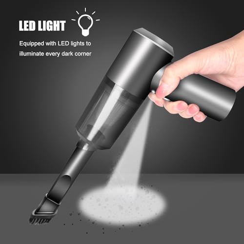 YUNYILAN Cordless Handheld Vacuum Cleaner, High Power Rechargeable Mini Portable Vacuum for Home, Office and Car Cleaning (Black)