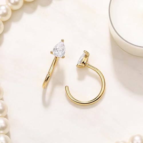 Backless Half Hoop Earrings for Women Stay Closed Open Hoop Earrings Small Huggie for Mutiple Piercing Trendy Jewelry Gifts by Dcfywl731 - Used condition - Image 5