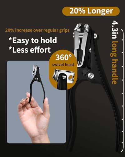 EBEWANLI Long Handle Toenail Clippers for Seniors Thick Toenails, 360 Degree Rotating Toe Nail Clippers for Men, Women, Sharp Sturdy Stainless Steel Angled Nail Cutter