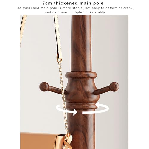 Porte-manteau robuste bois noir 188 cm haute qualité