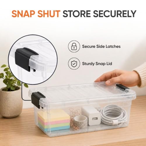 Image of Superio 1.85 Quart Clear Plastic Storage Boxes with Lids, Stackable Organizer Containers, BPA-Free Storage Bins for Home, Office, School & Dorm, 10 Pack