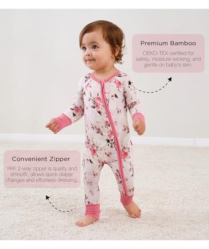 Baby One-Piece Romper Footless Bamboo Viscose Pajamas Sleepers for Baby Boys and Girls2