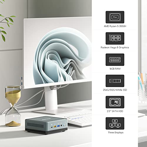 Minisforum Um700 Mini Pc Amd Ryzen 7 3750H 4C/8T Desktop Computer, Ddr4 16G Ram+512G Ssd, Hdmi/Dp/Usb-C 4K@60Hz Output, 2500Mbps Lan, 4X Usb Port Mini Computer, Radeon Rx Vega 10 Graphics Tower Pc #TOP1