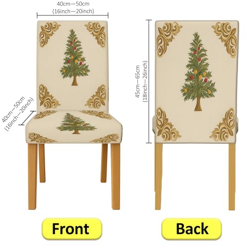 Housse de chaise Noël extensible pour rénover et masquer les sièges usés