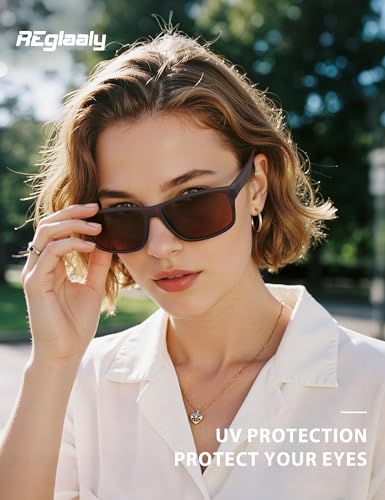 Image of Polarized Sunglasses for Men Women, Lightweight Square Mens Sunglasses UV Protection for Driving Fishing Golf