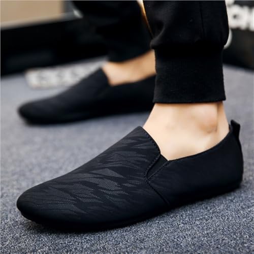 Mens Venetian Loafers Shoes Solid Color Simple Cloth Flat Heel Anti-Slip Flexible Fashion Outdoor Slip-ons4