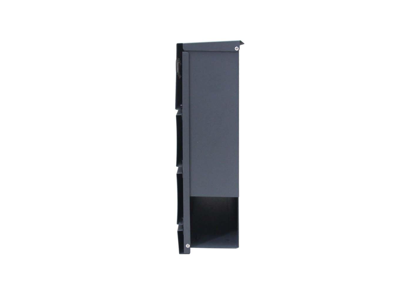 SCHARTEC Design Standbriefkasten SBS-SPB-1 freistehend anthrazit mit Zeitungsfach Briefkasten stehend Postkast