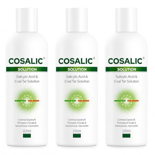 Image of Salve Cosalic Anti-Dandruff Shampoo - 200ml (Pack of 3) with Coal Tar & Salicylic Acid Shampoo, Gentle Scalp Care for Dry, Itchy, Flaky Scalp