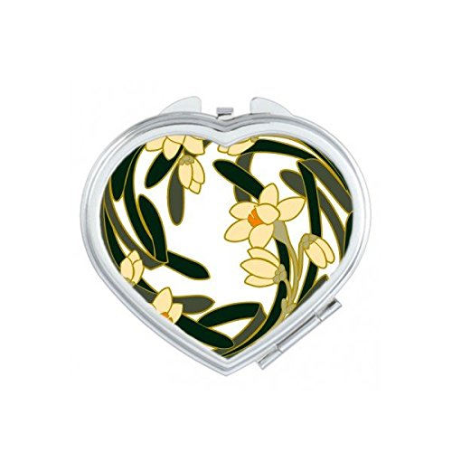 Miroir de poche compact de forme ronde avec motif culture chinoise traditionnelle