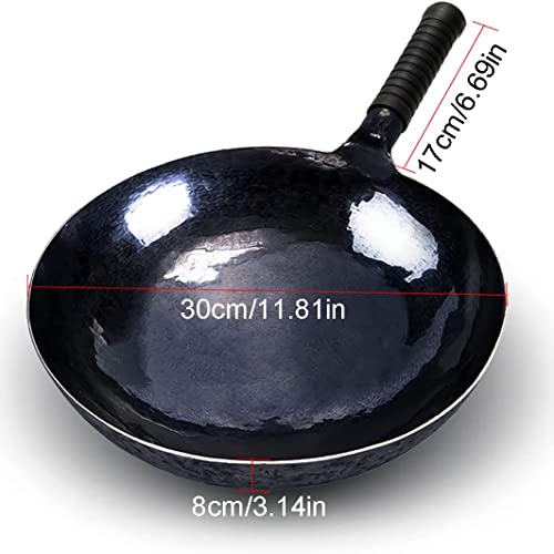 Wok de hierro forjado a mano 30 cm con tapa miniatura 3