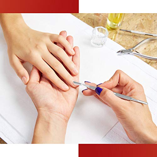 HOKIN Nagelhautschieber doppelseitiger Spatel Edelstahl (Nagelhautentferner) Gebogen Nagellackentferner für die maniküre… – Bild 7