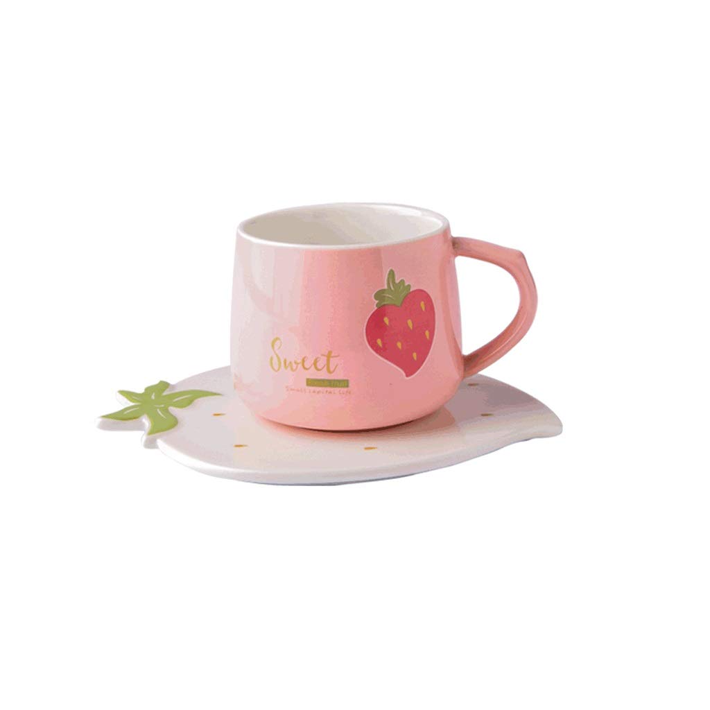 Amazon.co.jp: イチゴプリントコーヒーカップとソーサーセット、8.8oz