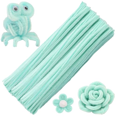 Cure-pipes chenille vert clair pour travaux manuels et loisirs créatifs enfants
