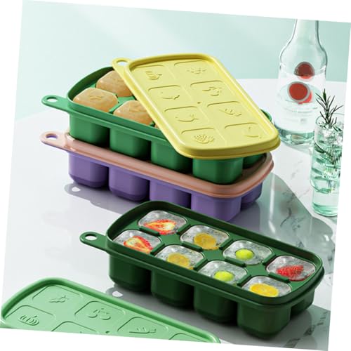 Bandejas para hielo Healeved 3 piezas con tapa, capacidad grande miniatura 4