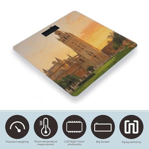 Báscula digital de baño Seville con vidrio templado y pantalla LCD miniatura 3