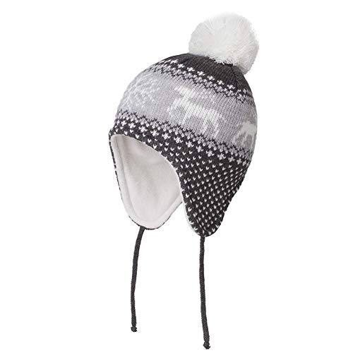 Image of Baby Warm Christmas Hat - Toddler Kids Winter Beanie Hat Elk Snow Ski Cap for Boys Girls(No7 Grey,S)