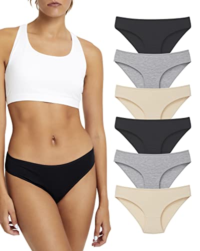 Image of la notte Women's Bikini Underwear Breathable Cotton Panties for Womens 6 Pack Ladies Stretchy Hipster Soft Briefs Panty