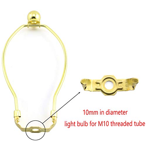 Dzs Elec 8" Star Golden Lamp Harp With Light Base And Star Lamp Finial For Table/Floor Light Fitting Uno Fitter Adapter Converter Finial Set #TOP2