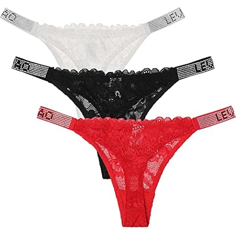 Levao Thongs for Women, Rhinestones Tanga Low Rise G-String Sexy Knickers Underwear Pack of 3/6 S-XL Cover