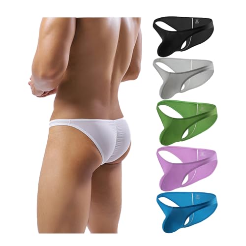 Men's Sexy Underwear Low Waist Ice Silk Briefs Skinny Breathable Bikini Underpants