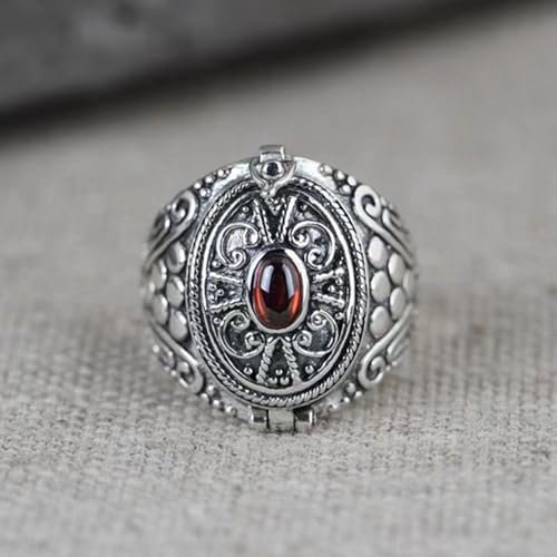 Alloy Gawu Box Rings With Secret Compartment For Jewelry Adjustable Size Openable Rings Ethnic Accessory For Parties4