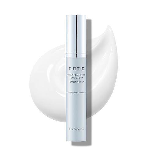 TIRTIR - Crema para contorno de ojos con colágeno y aplicador de rodillo, tratamiento para arrugas localizadas, hidratante revitalizante, tensado