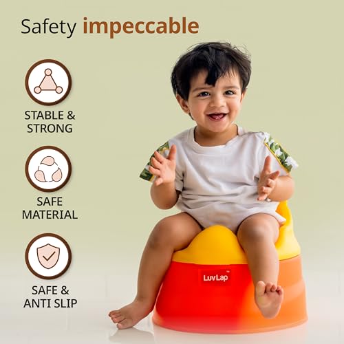 LuvLap Adaptable 2 in 1 Potty Training Seat for 1 + Year child, potty trainer with Detachable Potty Bowl, Suitable for potty training of Boys & Girls (Orange & Yellow), Plastic (Image - 3)