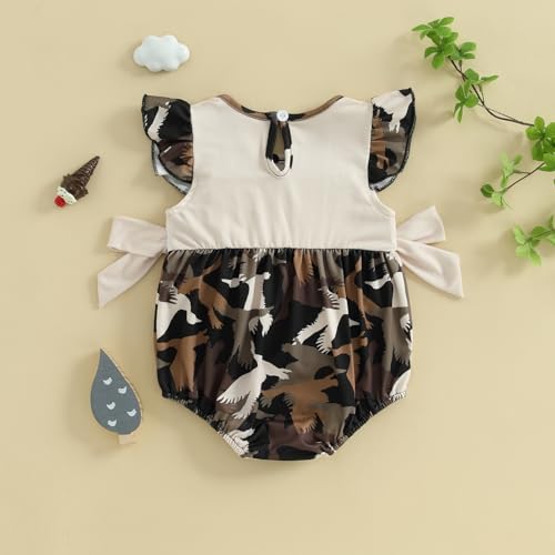 Duck Hunting Baby Clothes Infant Baby Girls Mallard Duck Embroidered Camoflage Bubble Romper Summer Ruffle Bodysuit4