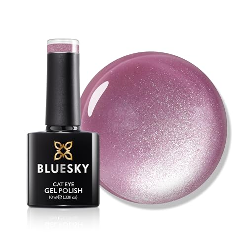 Bluesky Cat Eye Gel Nail Polish 10ml, Rose Whisper - SJC07, Pink Magnetic Nail Polish with Cat Eye Effect for LED UV Lamp, Long-Lasting, Salon & Home Manicures