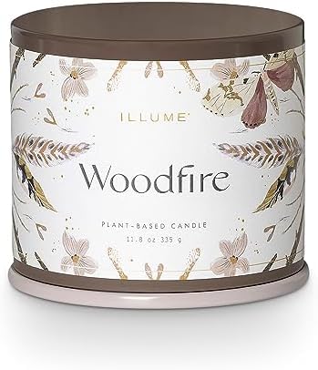Image of Illume Woodfire Candle | Tin | 11.8 oz | Pack of 6