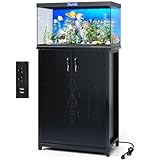 TC-HOMENY 10-20 Gallon Fish Tank Stand, Aquarium Stand with Power Outlets, 700LBS Capacity, Fish Tank Table with Storage Cabinet, Aquarium Table for Reptile Terrarium Stand (23.5" x 12" x 31.5'')