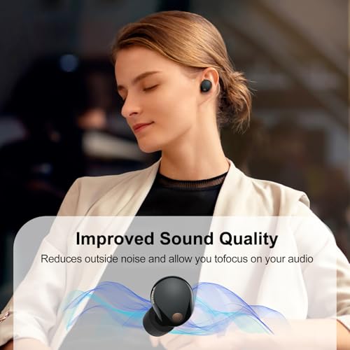 3 Paar Ersatz In-Ear Kopfhörer Kompatibel mit Sony WF-1000XM5, Gepolsterte Ohrstöpsel In-Ear Kopfhörer (S/M/L, Schwarz)