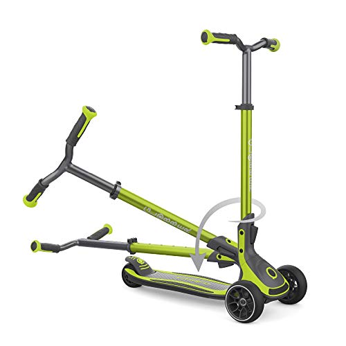 Globber ULTIMUM is Set to revolutionize The Riding Experience on 3-Wheel Scooters Thanks to Our Patented, Adjustable Steering Angle Control System at The Front of The Deck. (Lime Green)