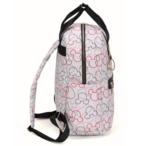 Mochila Feminina Disney Mickey Mouse Bege Luxcel