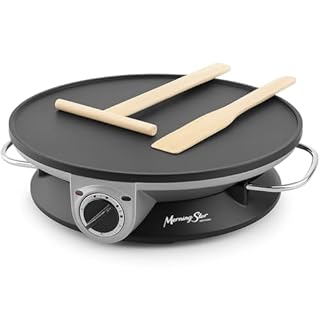 Morning Star 13" Electric Crepe Maker, Nonstick Pancake Griddle, Adjustable